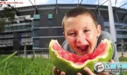 男童吃瓜照片,捕捉男童欢乐吃瓜瞬间
